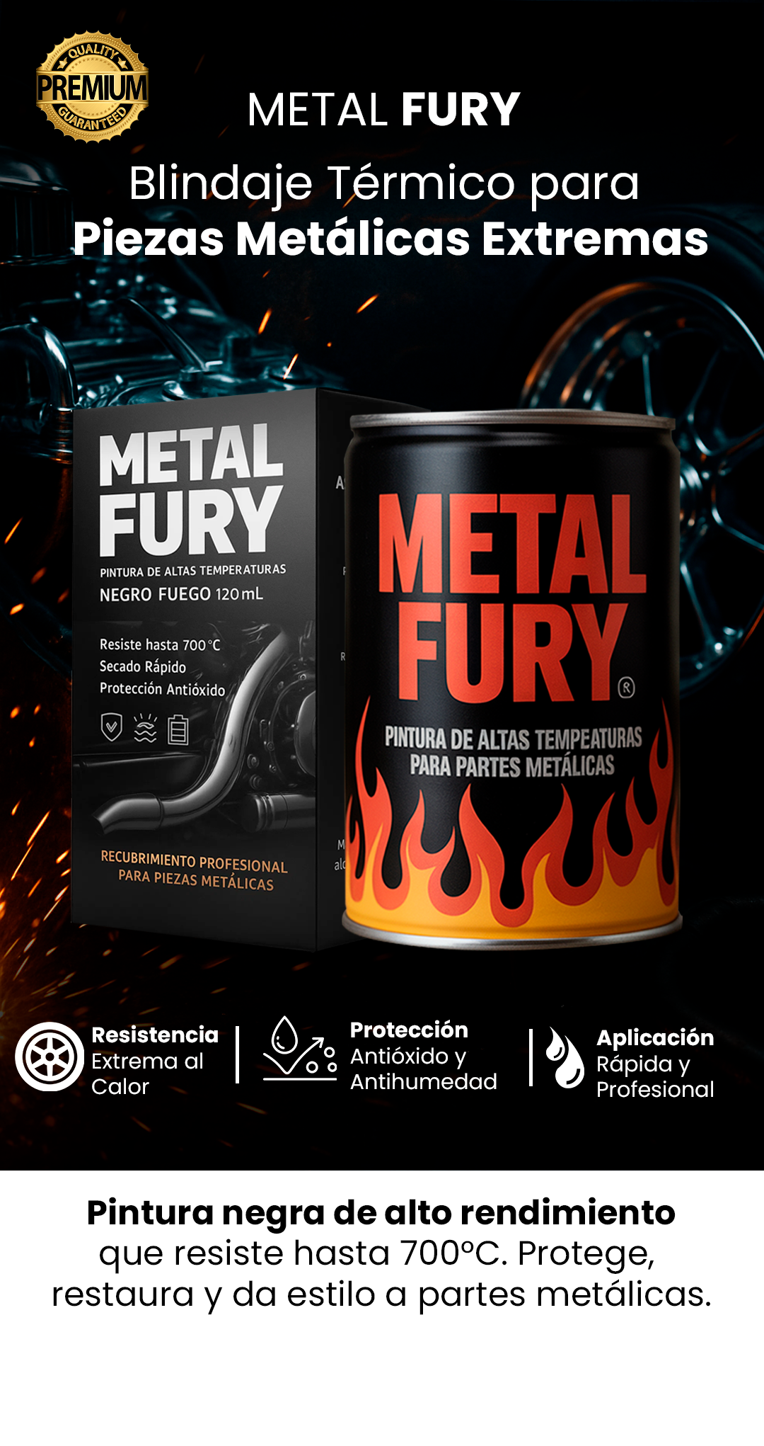METAL FURY | ⚫ Fuerza Extrema, Estilo Mate Eterno (2x1)