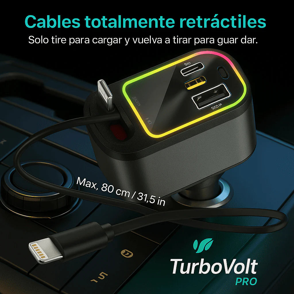 Starlight Pro™ – Cargador Retráctil de Carro 4 en 1 Con Proyector