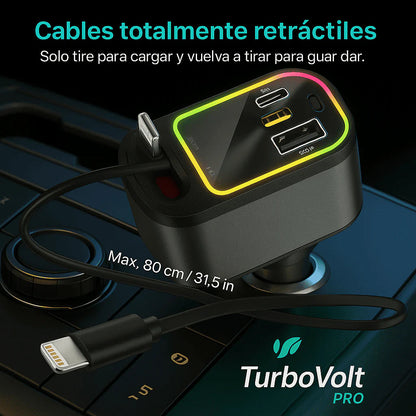 Starlight Pro™ – Cargador Retráctil de Carro 4 en 1 Con Proyector